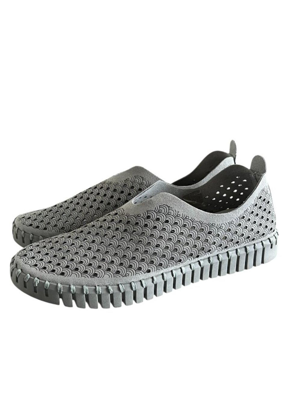 Ilse Jacobsen Tulip 139 Perforated Slip-On Flats In Gray Size EU 39